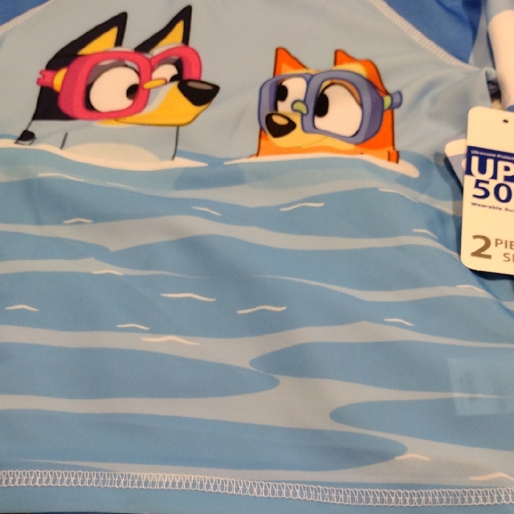 Disney Kids Swim Rashguard Set - Blue and White - Picture 3 of 6